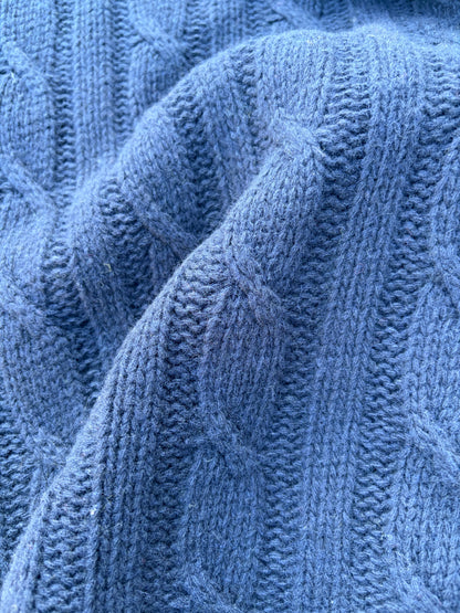 CHARLY 006 navy knitted cable cotton/wool