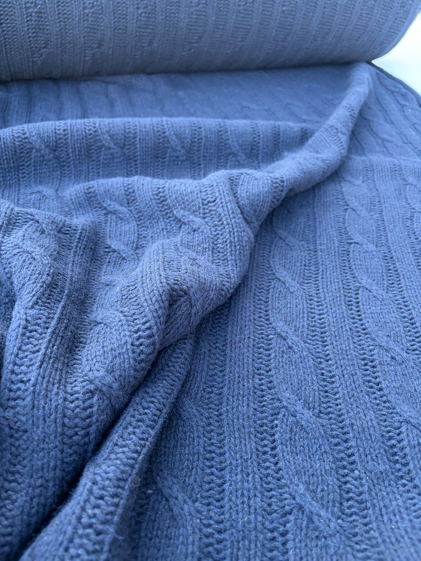 CHARLY 006 navy knitted cable cotton/wool