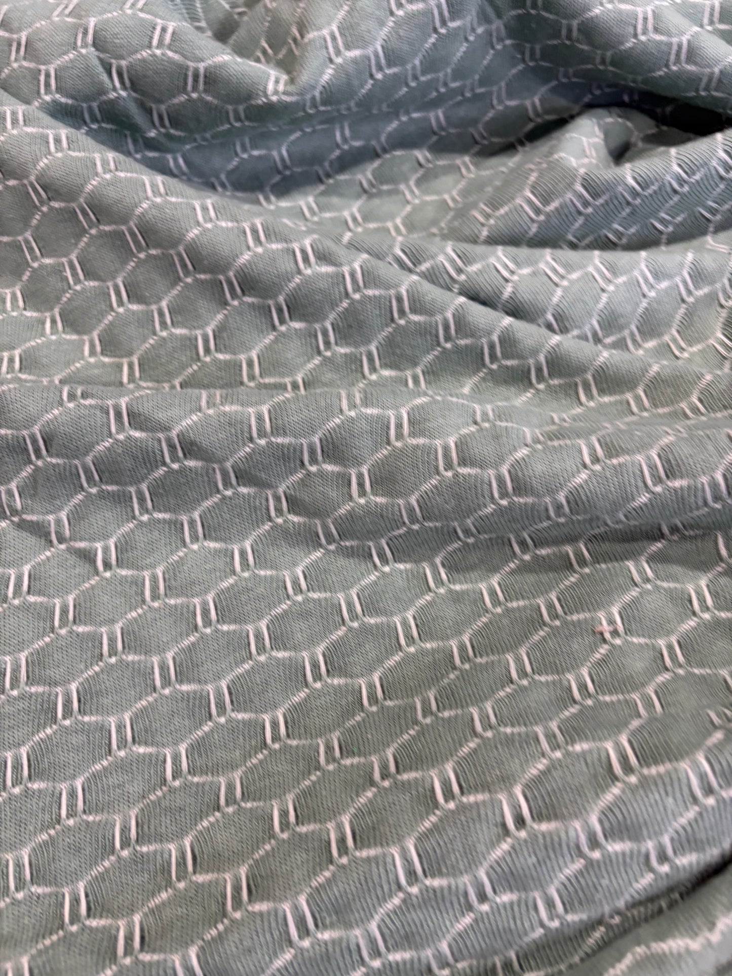FREDO 034 cotton jersey jacquard sage green