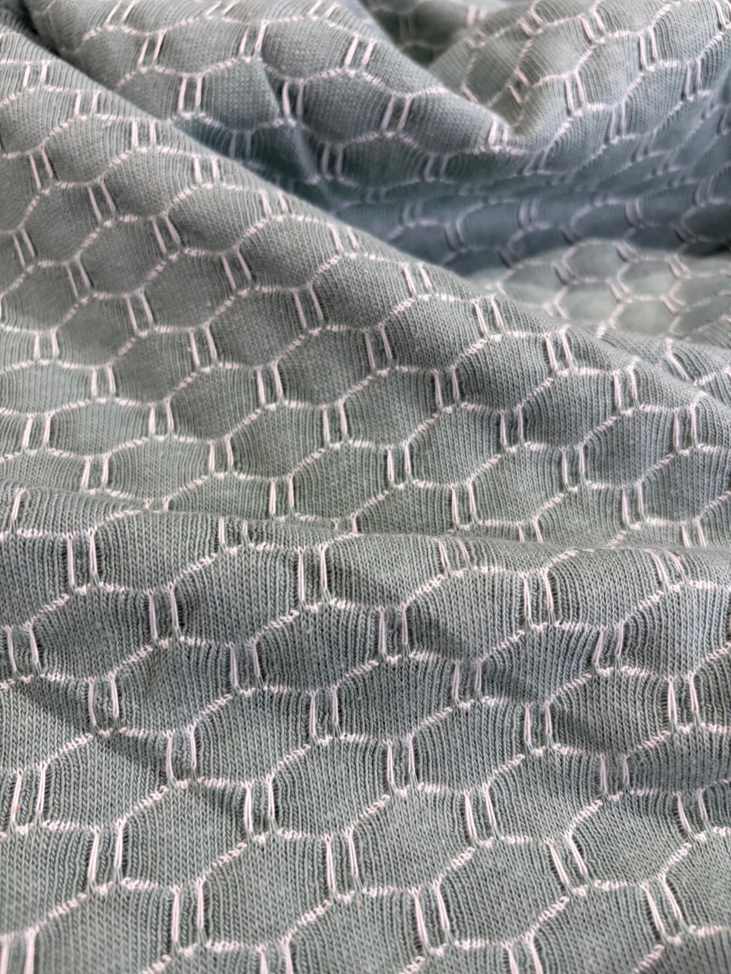 FREDO 034 cotton jersey jacquard sage green