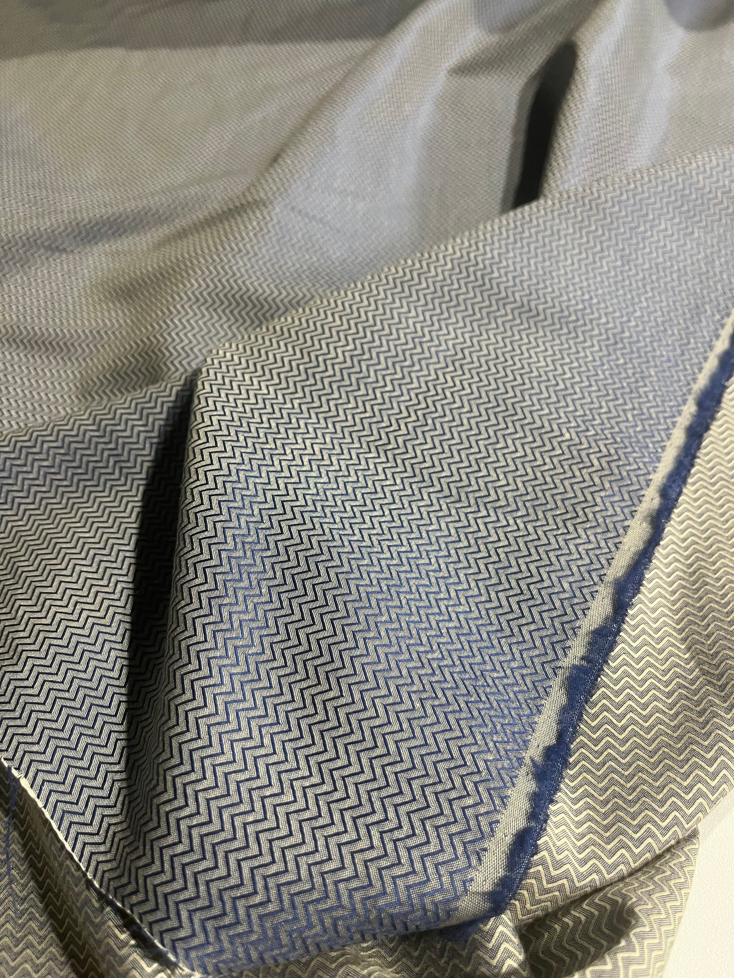 YVETTE 005 cotton jacquard blue/sand chevron