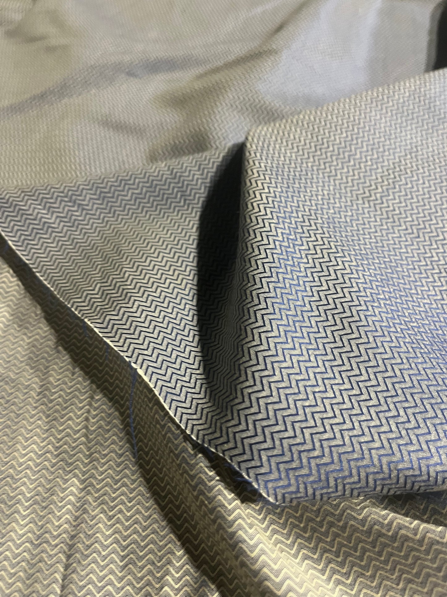 YVETTE 005 cotton jacquard blue/sand chevron