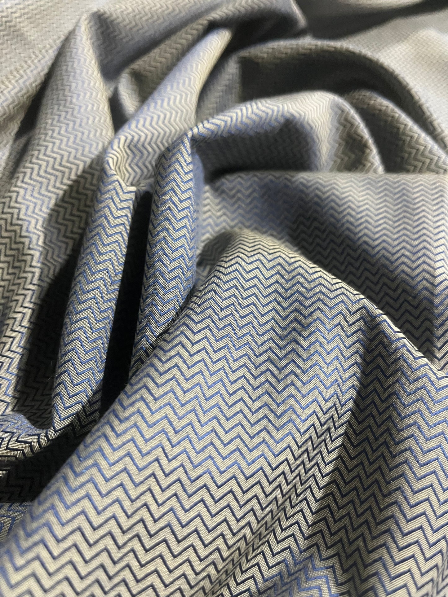 YVETTE 005 cotton jacquard blue/sand chevron