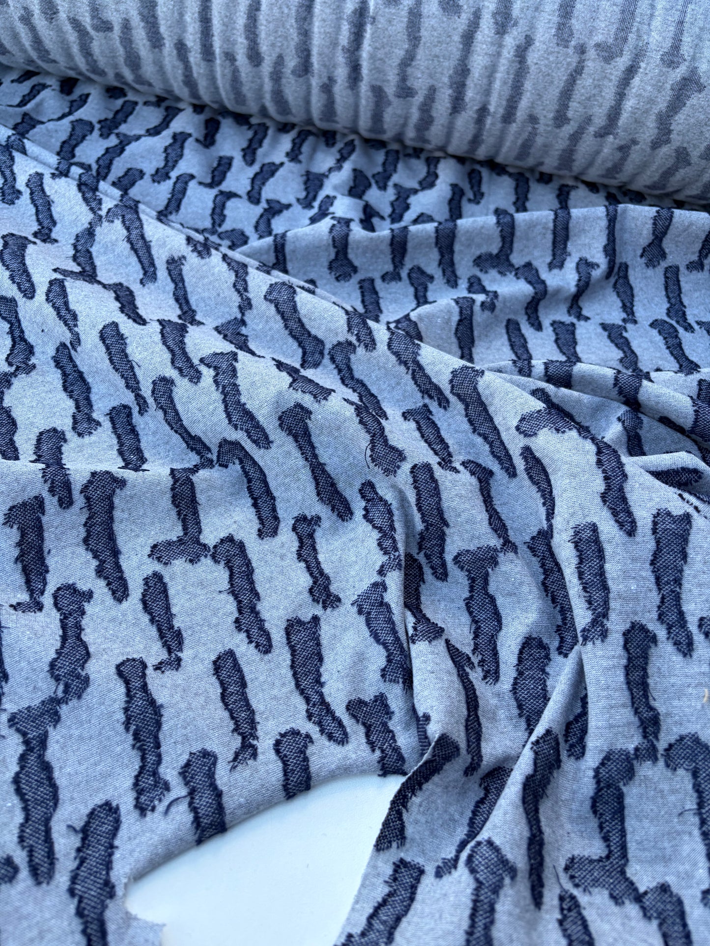 DANTE 001 jersey jacquard grey/jeans stripes