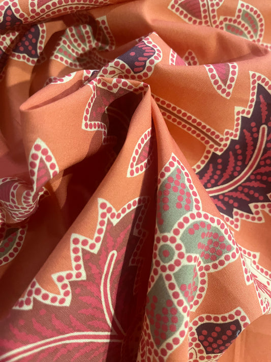 DAMIANO 019 poplin stretch jacobean flowers