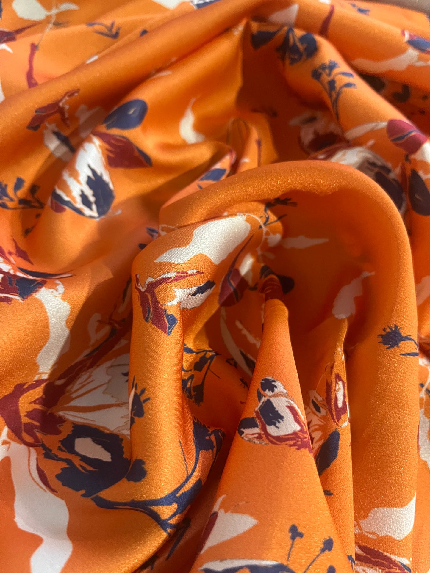 DAMIANO 020 silky satin abstract flowers