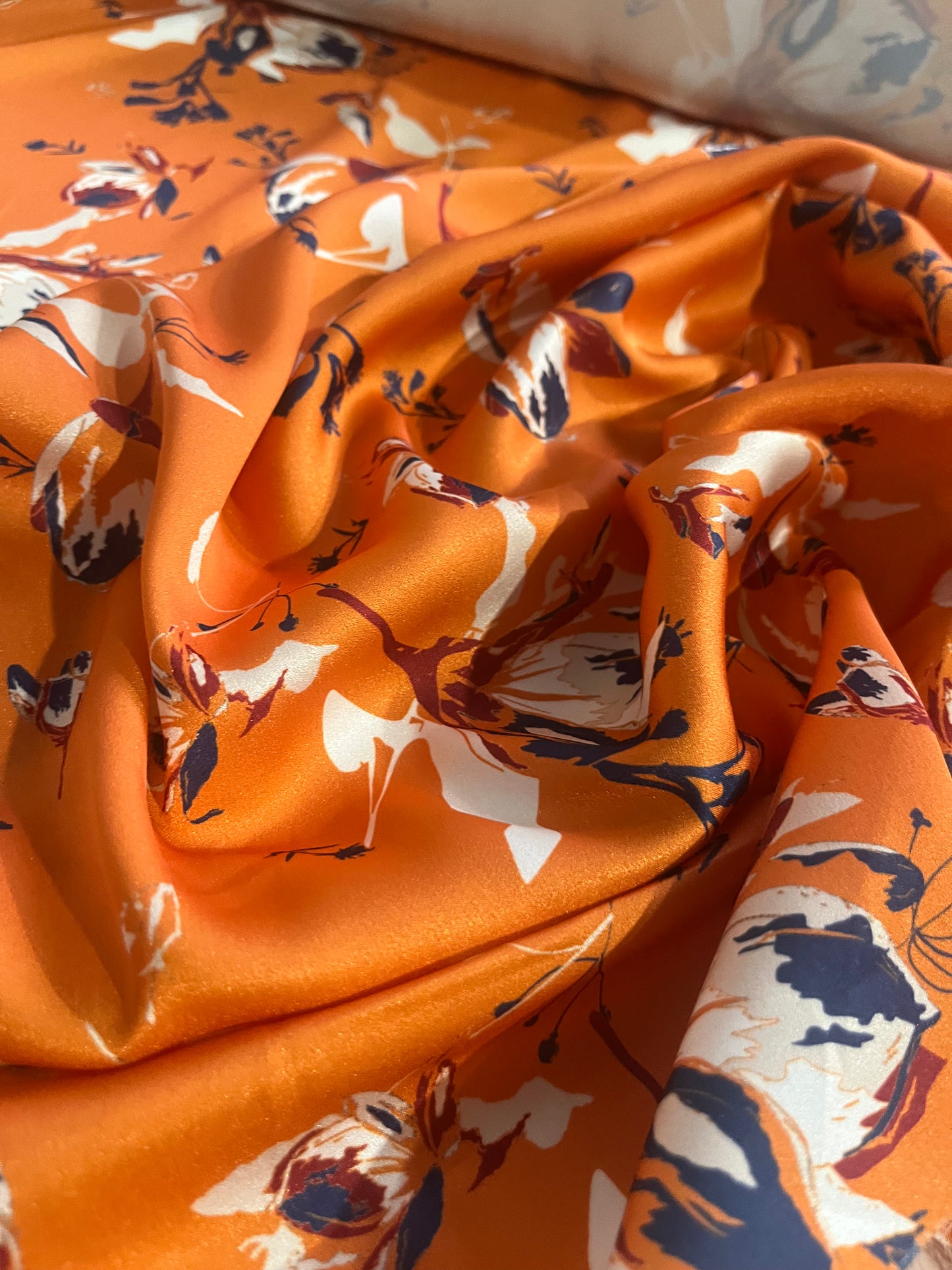 DAMIANO 020 silky satin abstract flowers