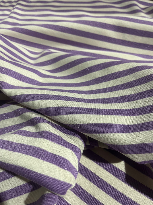 Yvette 012 heavy viscose jersey shiny stripes