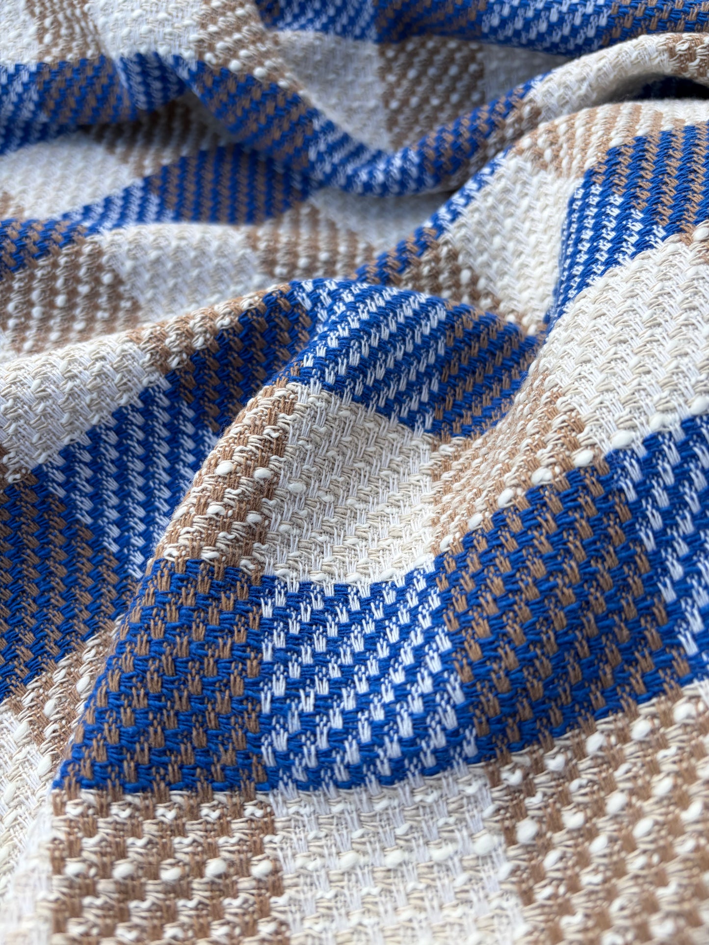 DANTE 011 cotton tweed Chanel style multicolore checks blue