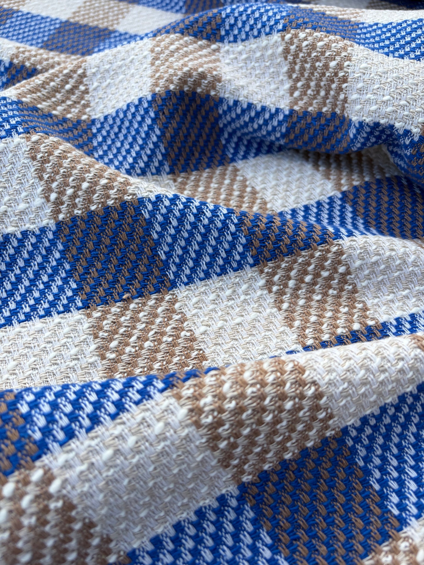 DANTE 011 cotton tweed Chanel style multicolore checks blue