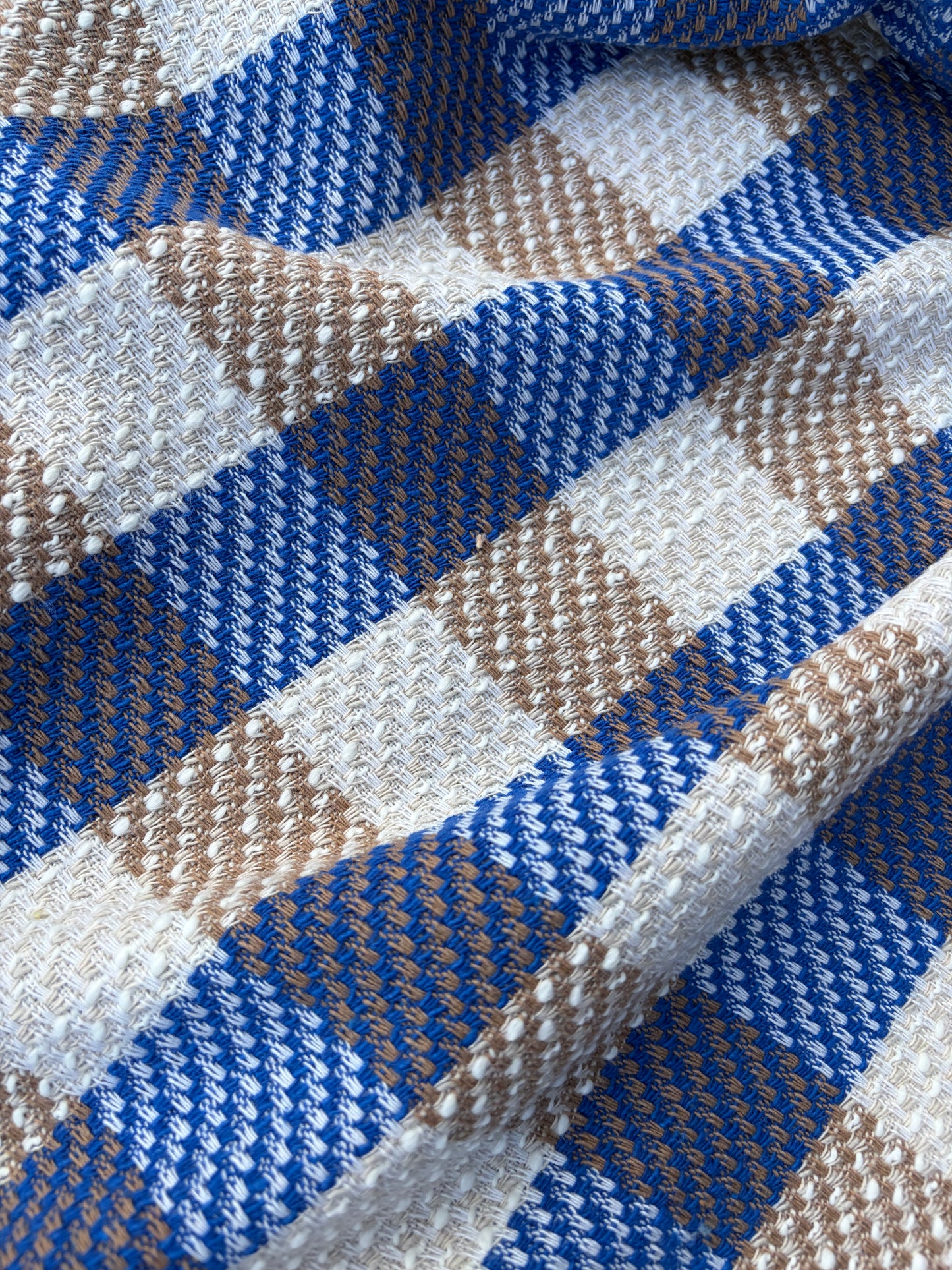 DANTE 011 cotton tweed Chanel style multicolore checks blue