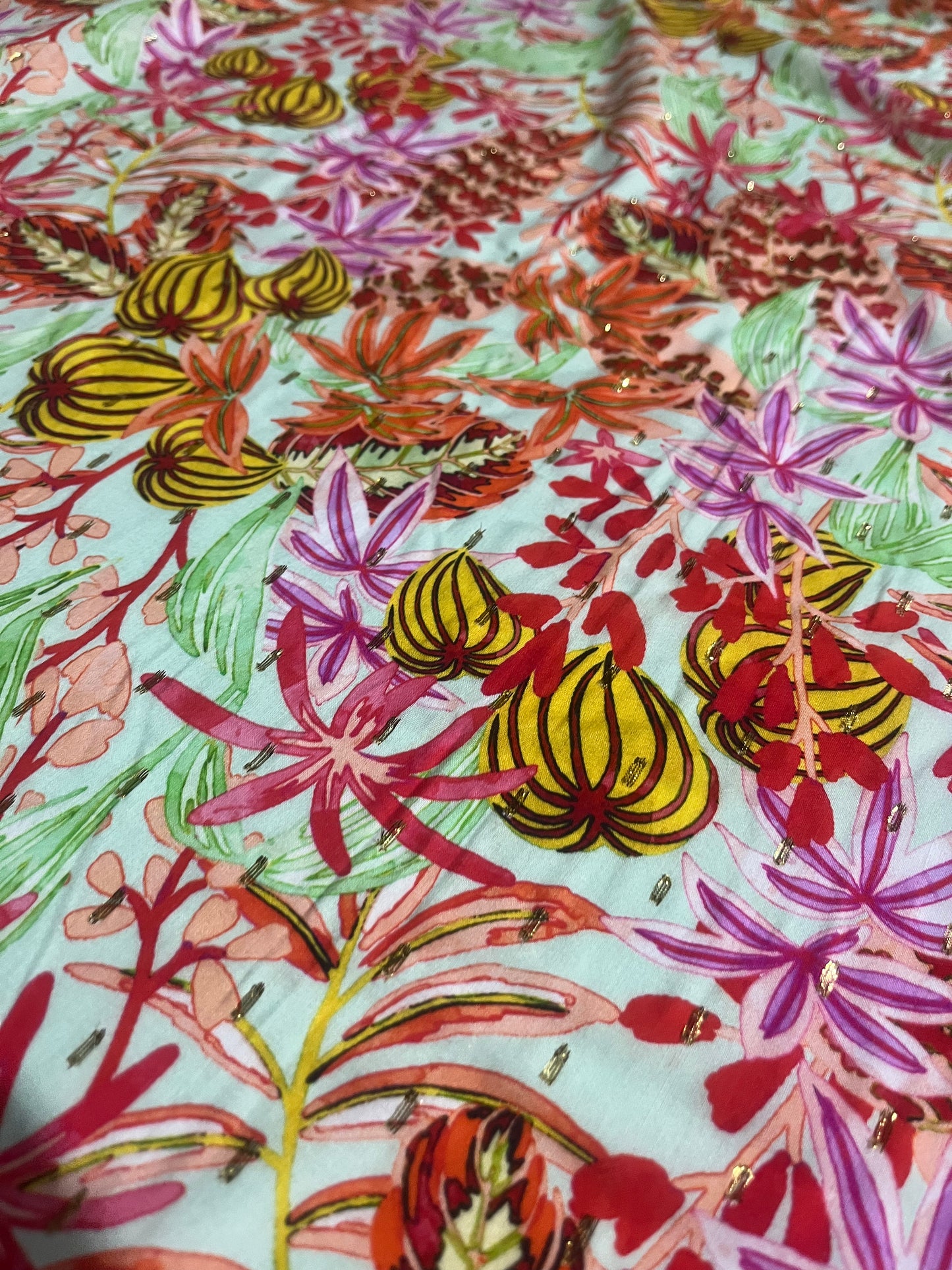 YVETTE 021 viscose lurex flower print