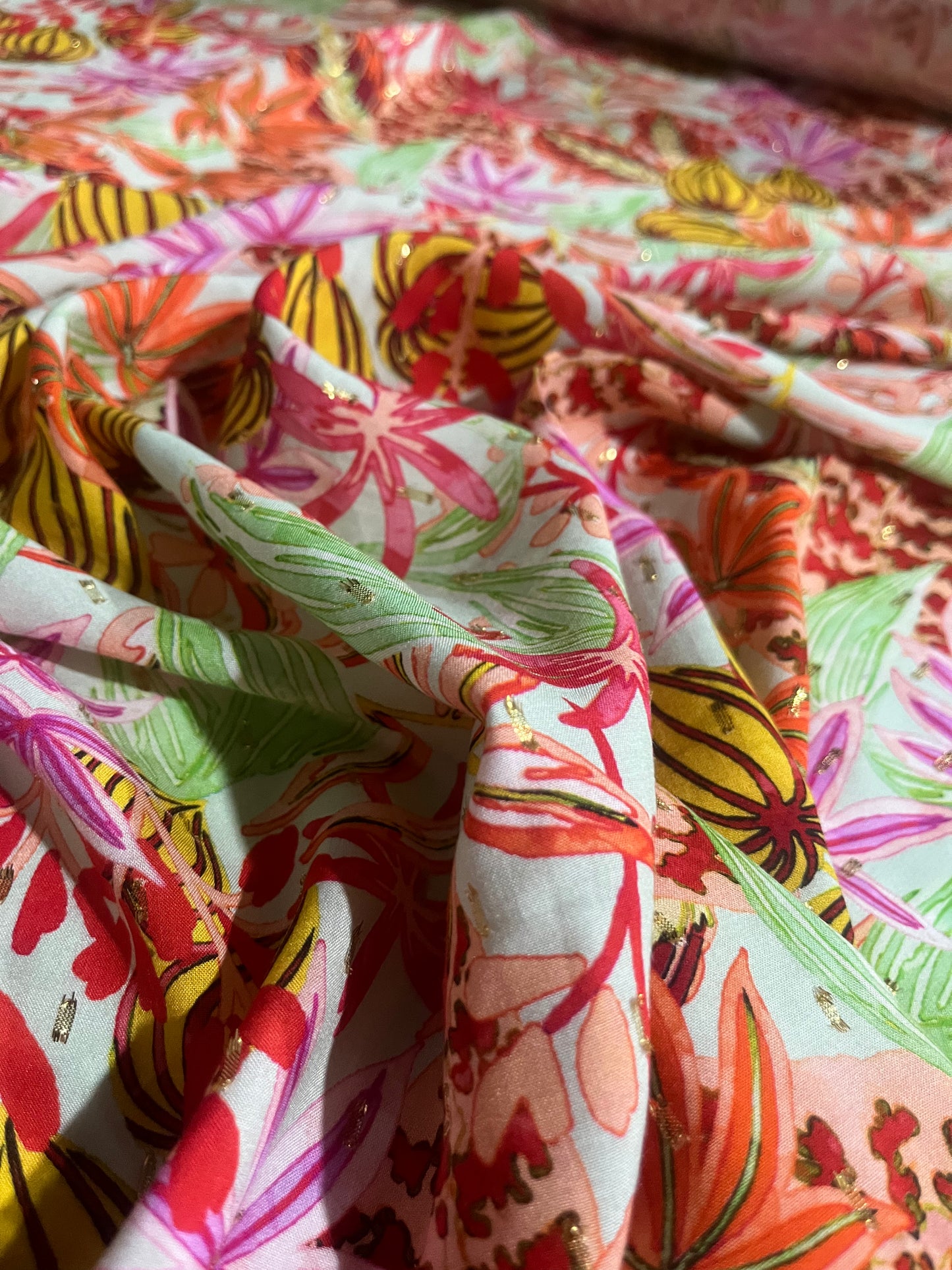 YVETTE 021 viscose lurex flower print