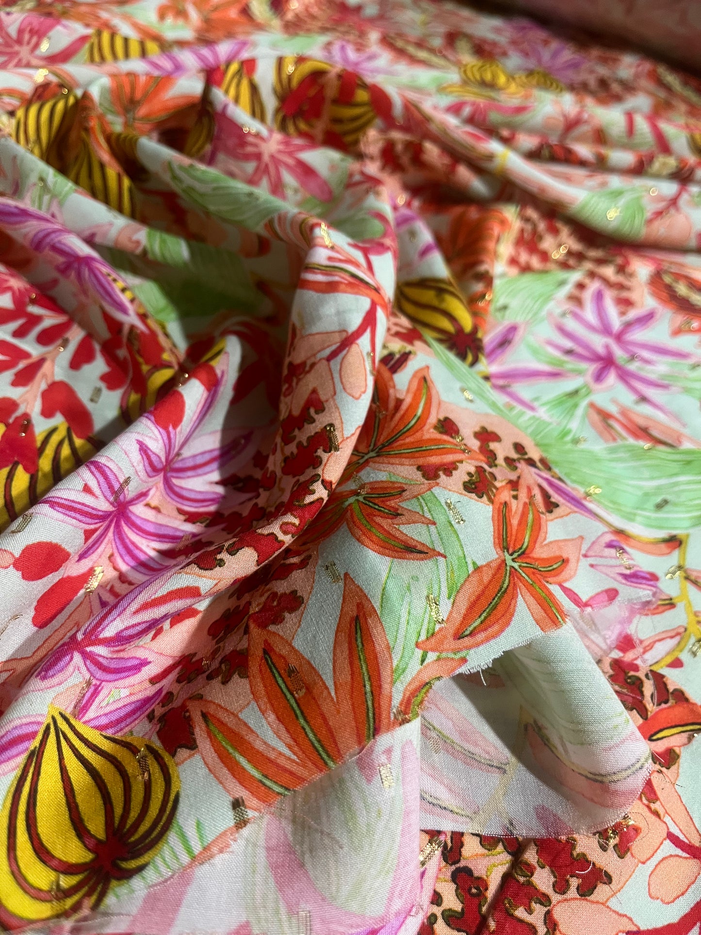 YVETTE 021 viscose lurex flower print