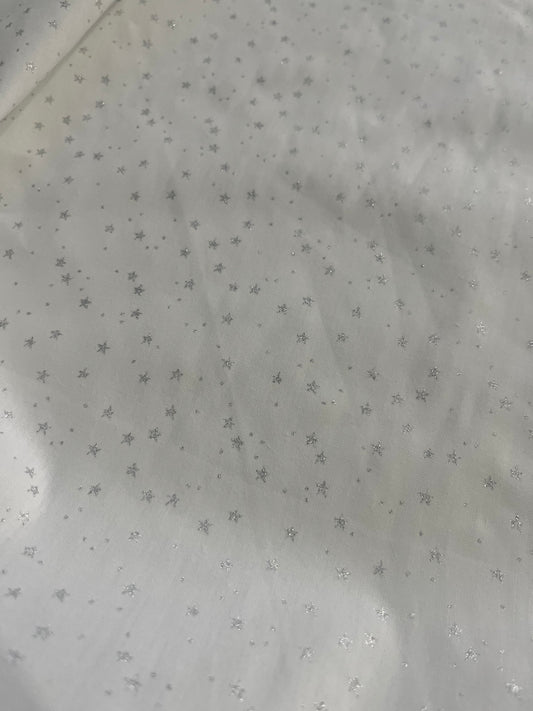 DAMIANO 031 white poplin with silver stars
