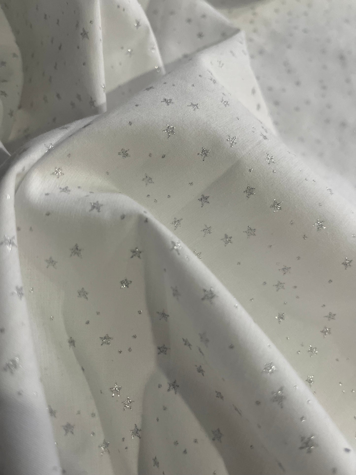 DAMIANO 031 white poplin with silver stars