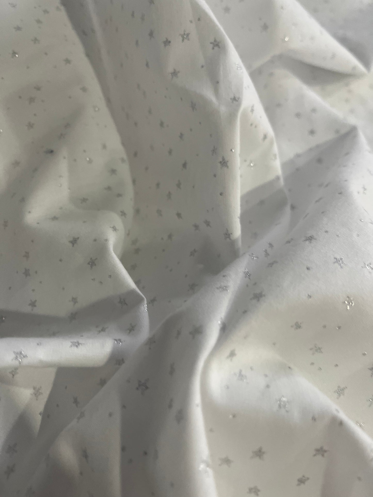 DAMIANO 031 white poplin with silver stars