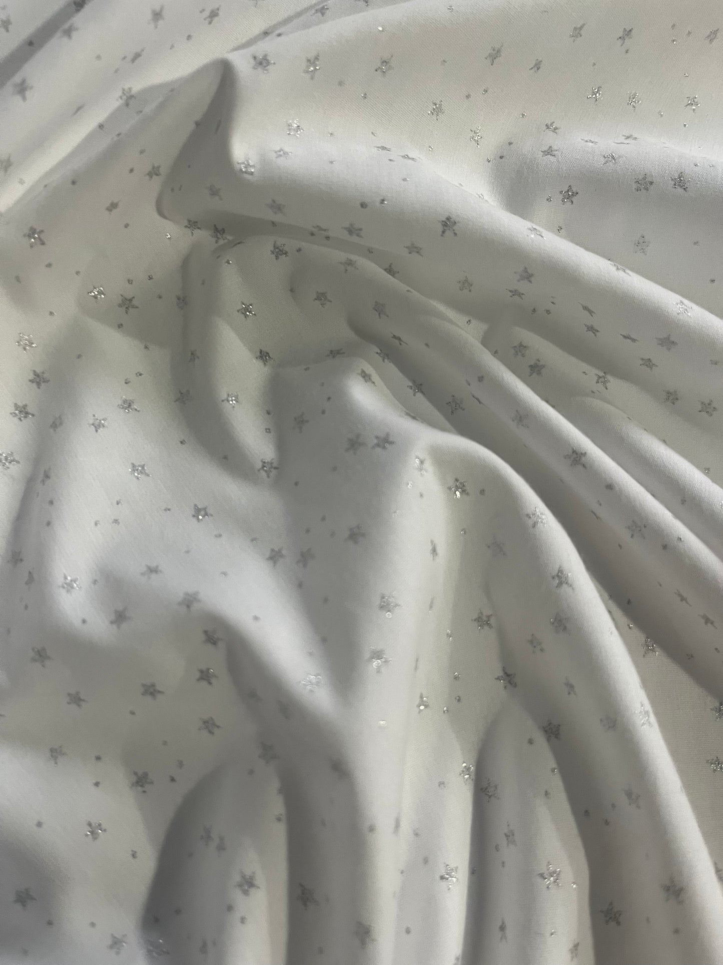 DAMIANO 031 white poplin with silver stars