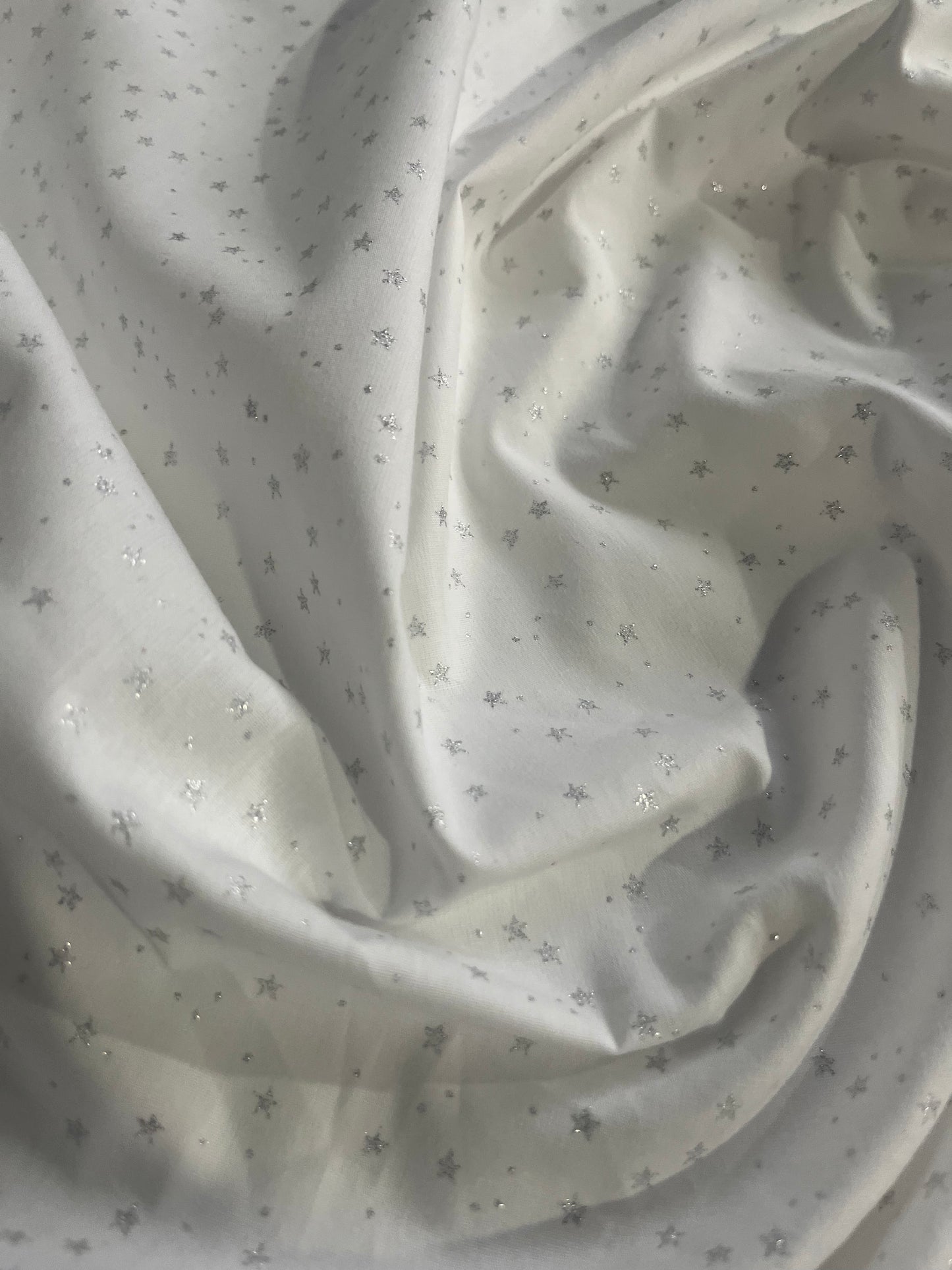 DAMIANO 031 white poplin with silver stars