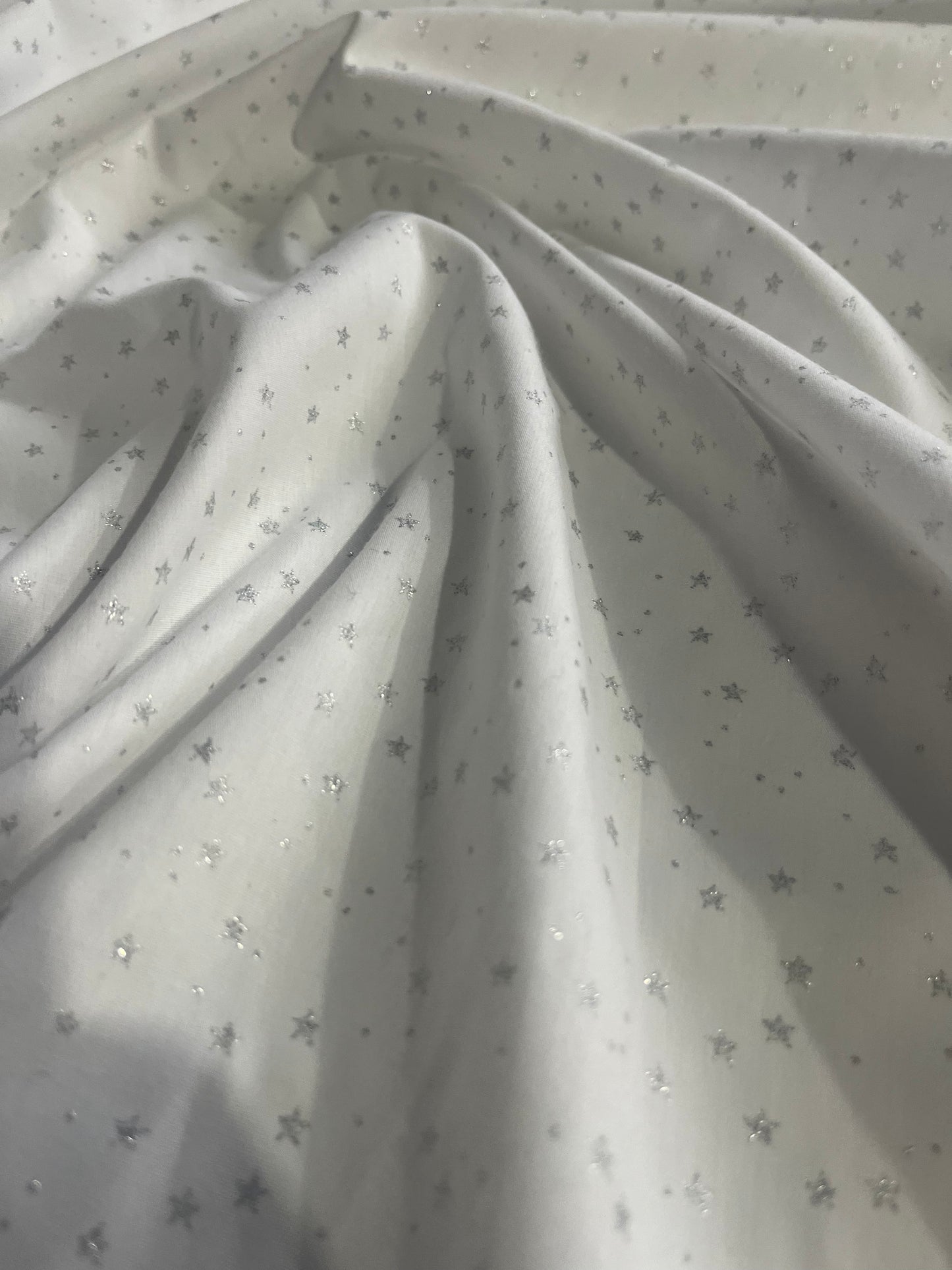 DAMIANO 031 white poplin with silver stars