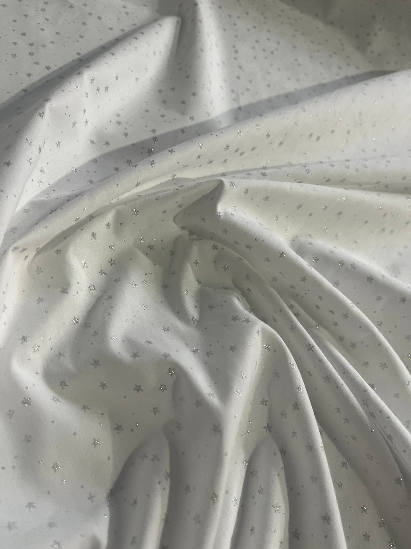 DAMIANO 031 white poplin with silver stars