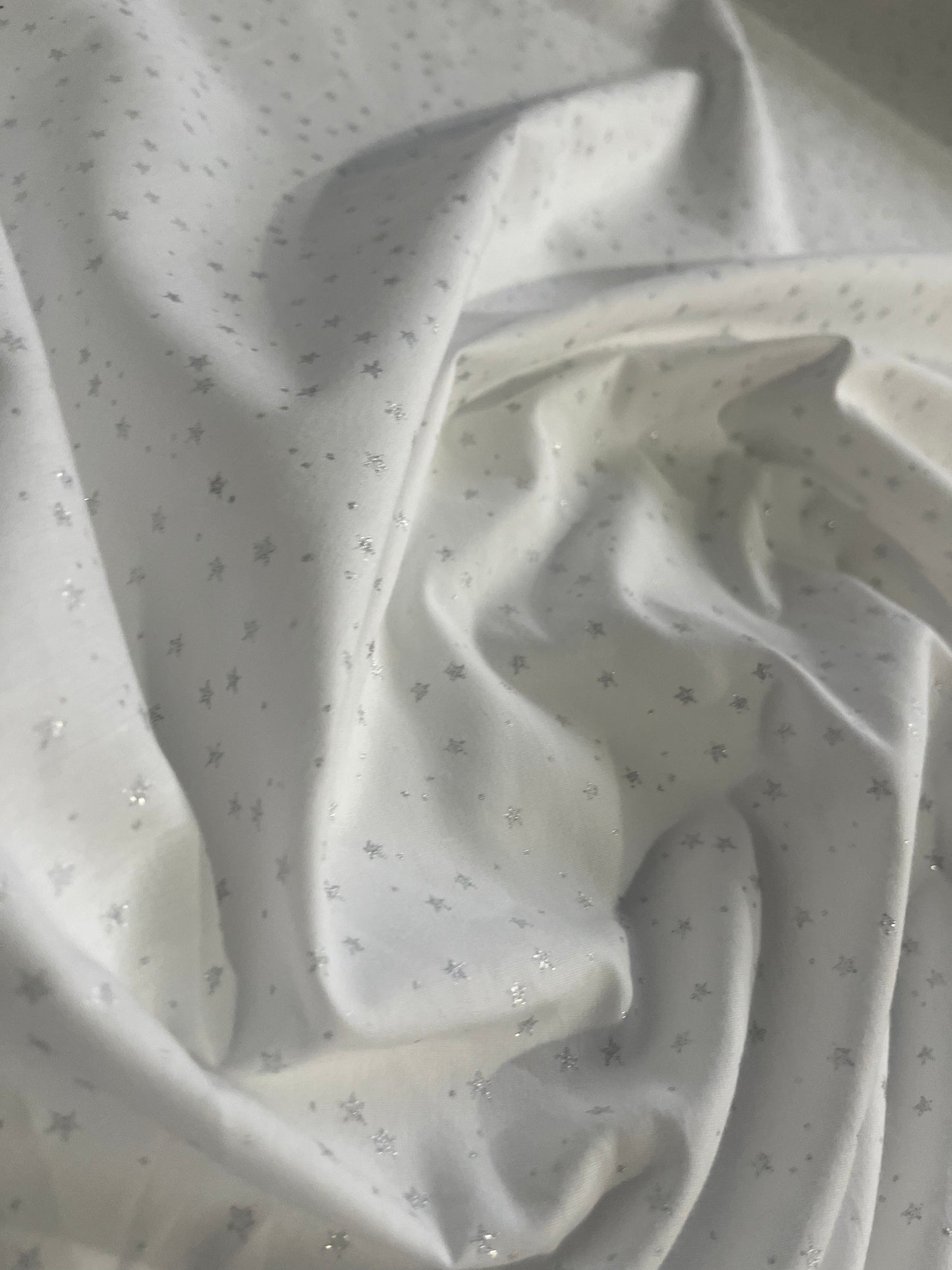 DAMIANO 031 white poplin with silver stars