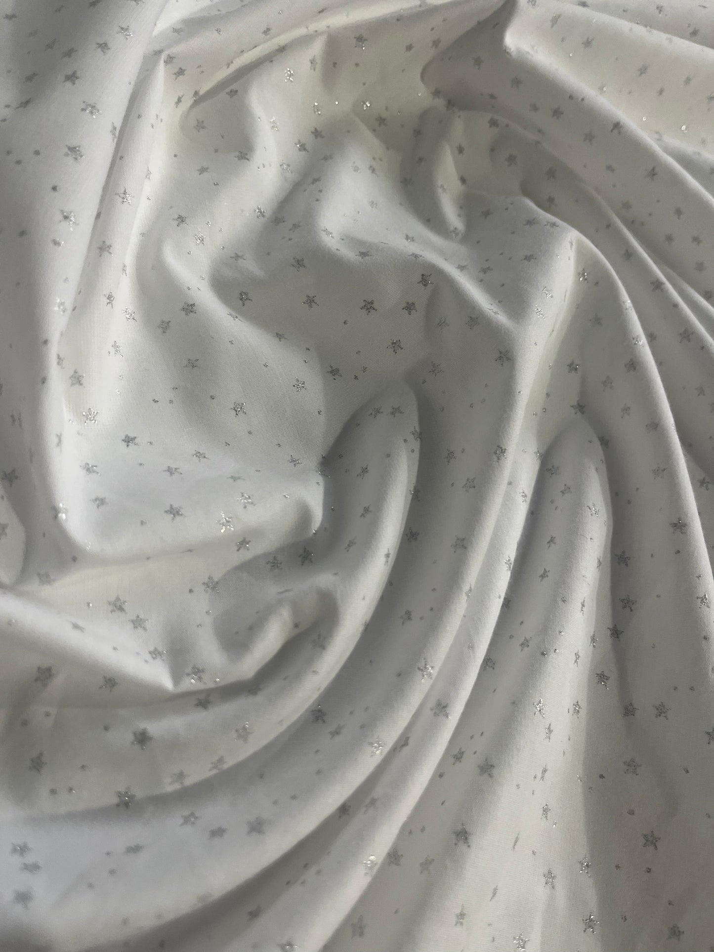 DAMIANO 031 white poplin with silver stars