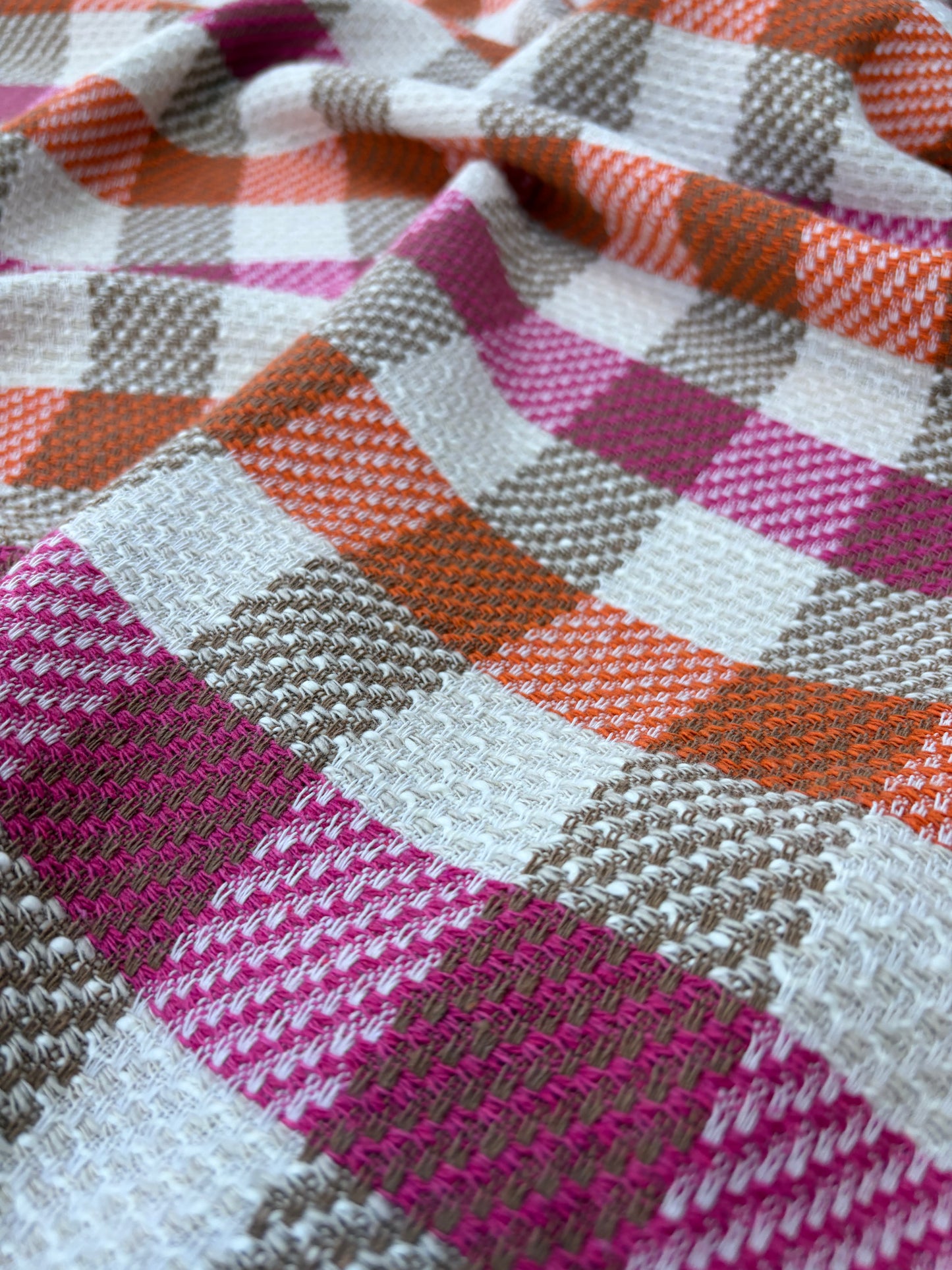 DANTE 015 cotton tweed Chanel style multicolore checks pink
