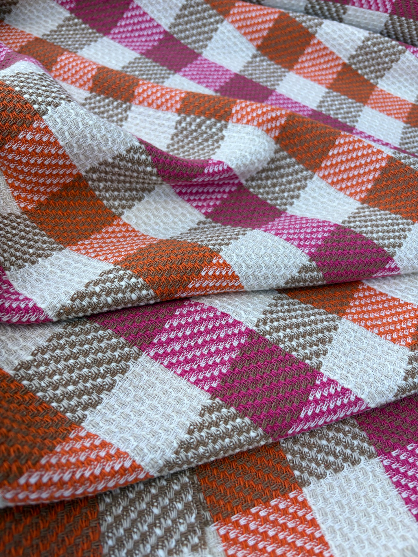 DANTE 015 cotton tweed Chanel style multicolore checks pink