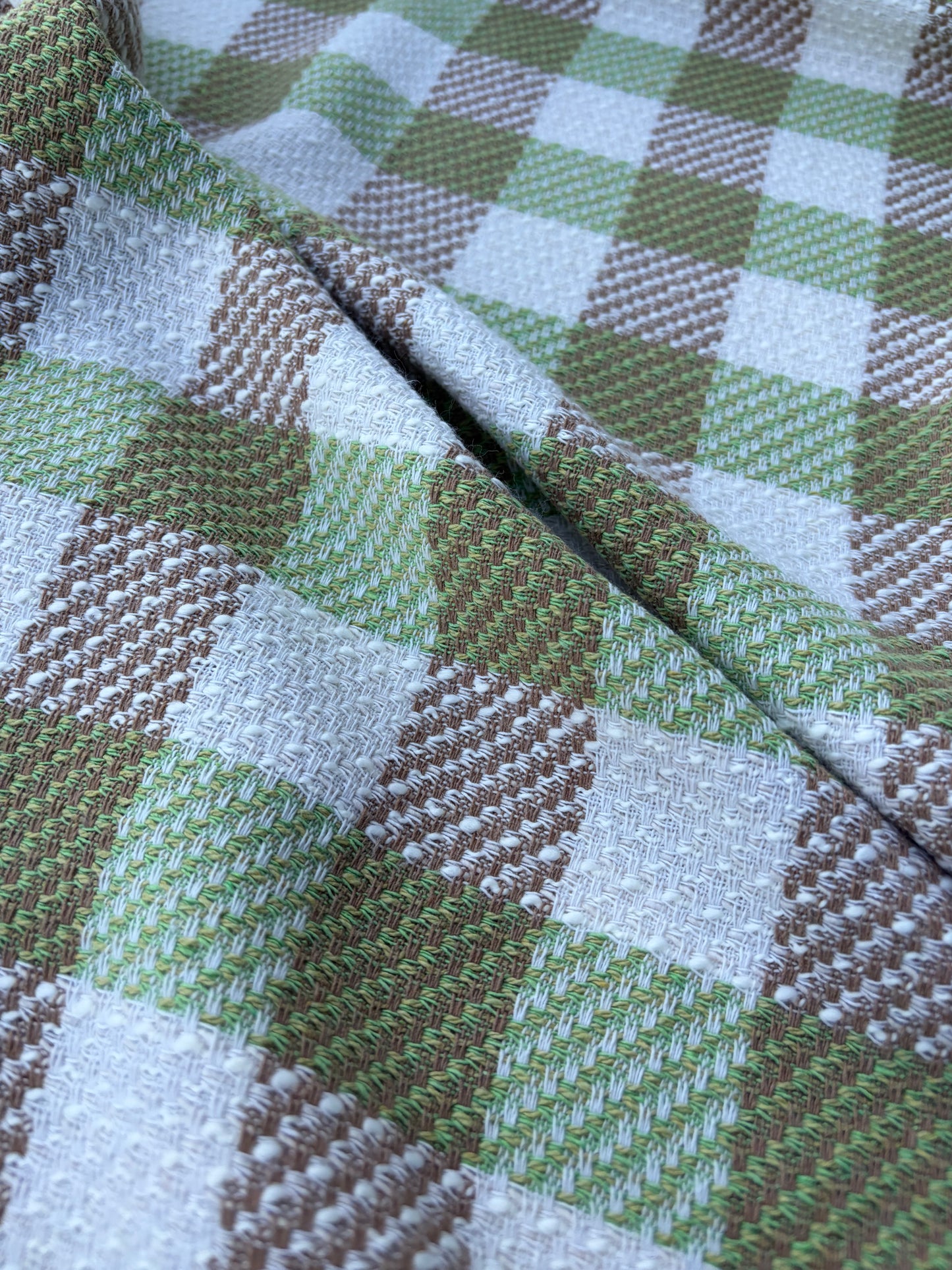 DANTE 015 cotton tweed Chanel style multicolore checks lime