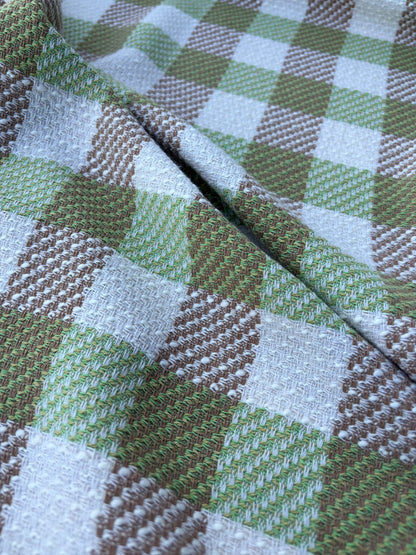PC DANTE 016 cotton tweed Chanel style multicolore checks lime