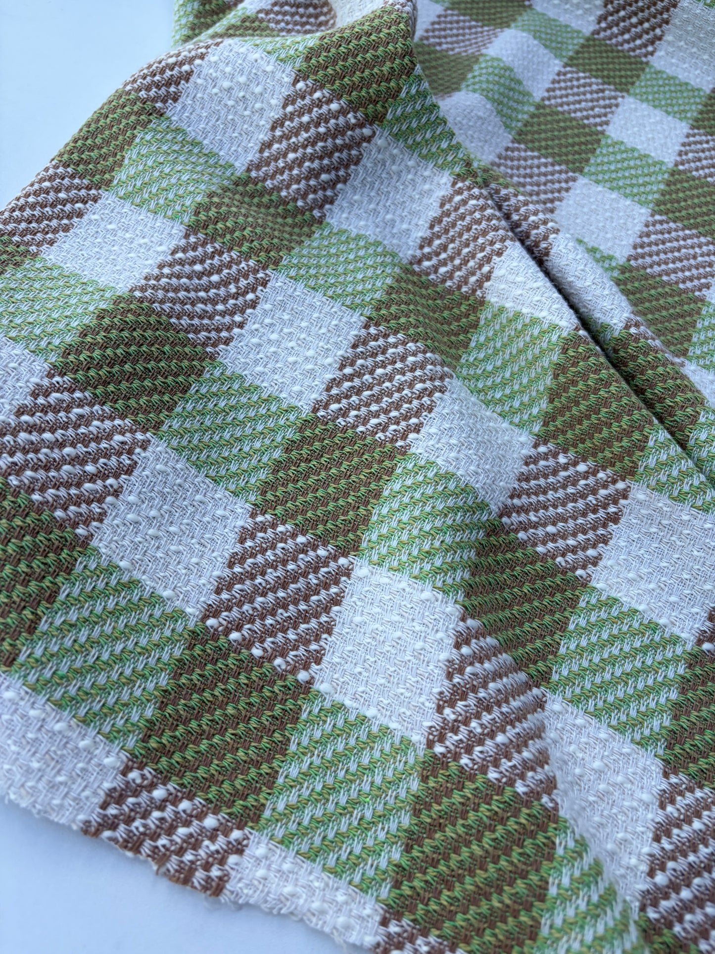 DANTE 015 cotton tweed Chanel style multicolore checks lime