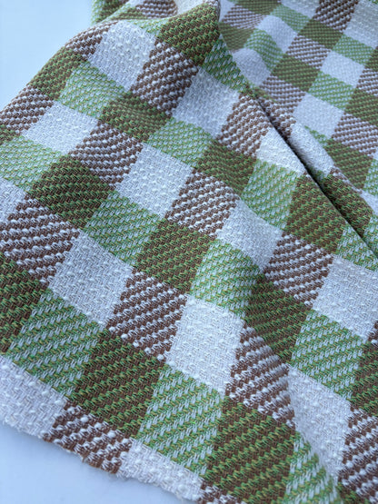 PC DANTE 016 cotton tweed Chanel style multicolore checks lime