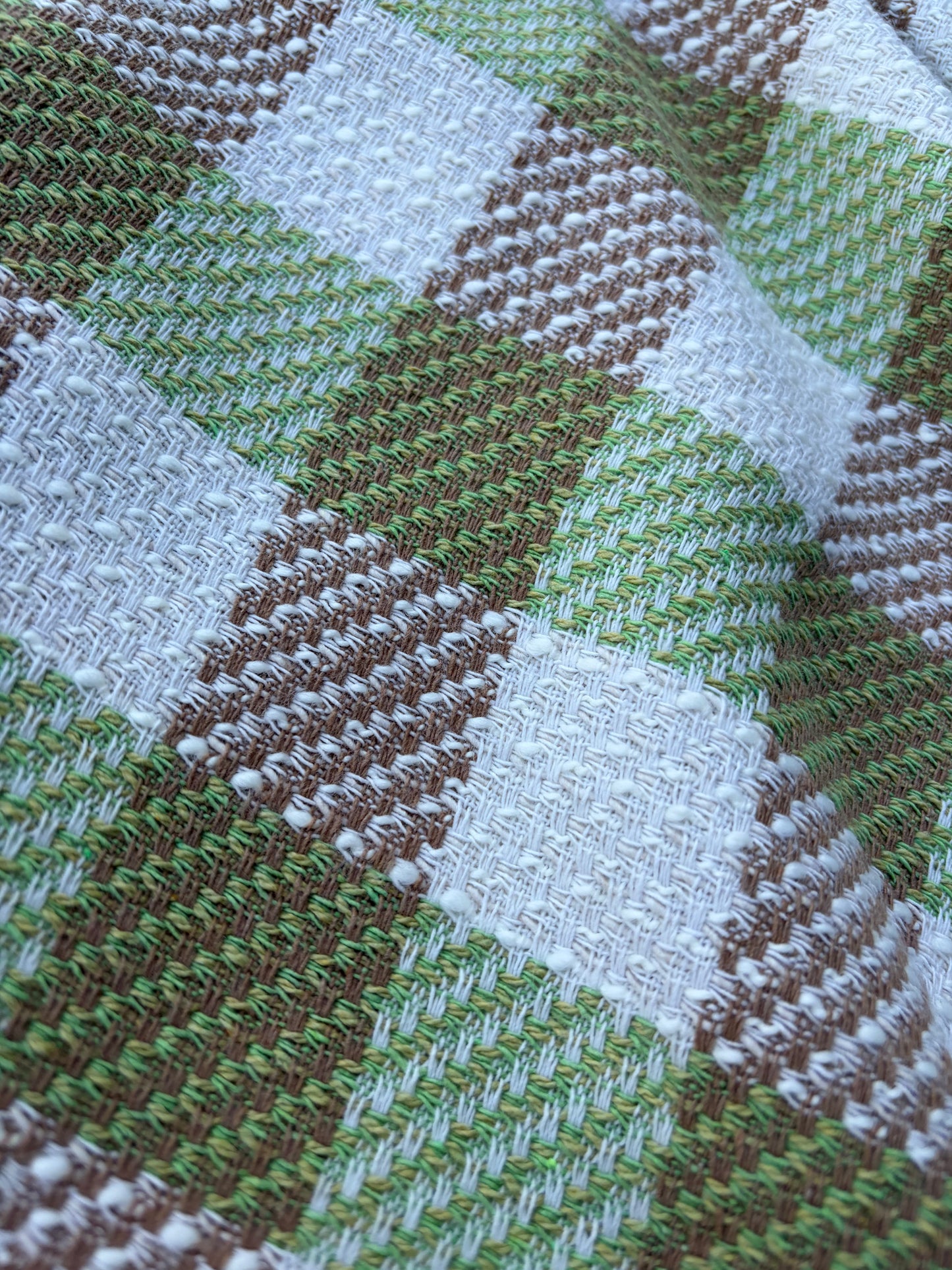 DANTE 015 cotton tweed Chanel style multicolore checks lime