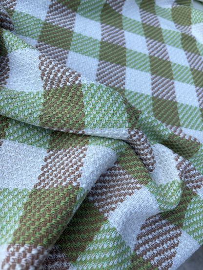 PC DANTE 016 cotton tweed Chanel style multicolore checks lime