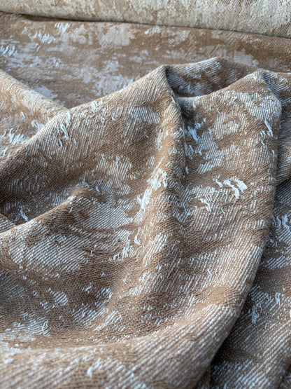 PC DANTE 017 cotton tweed destroyed effect check fil coupé sand