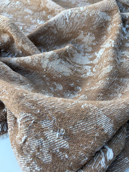 PC DANTE 017 cotton tweed destroyed effect check fil coupé sand