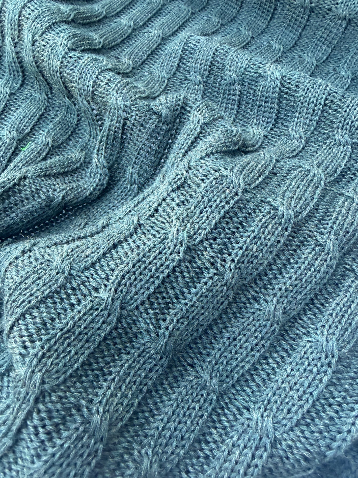 CHARLY 028 dark green knitted cable cotton/wool