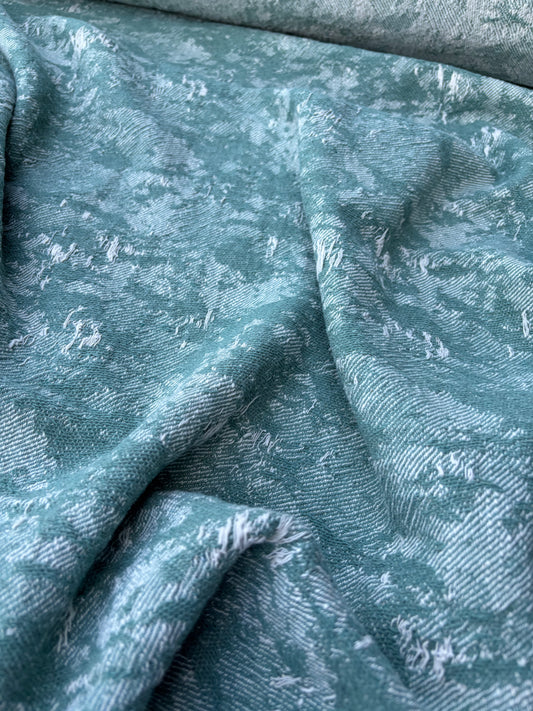 DANTE 018 cotton tweed destroyed effect check fil coupé green