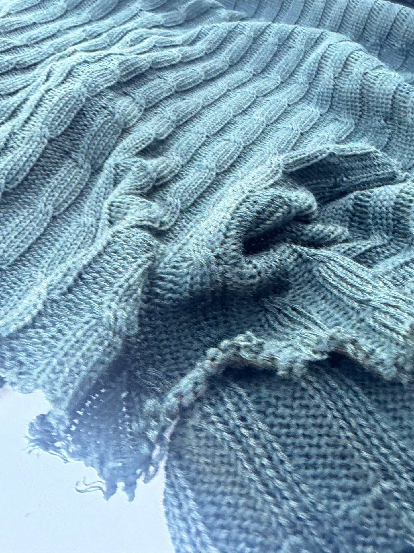 CHARLY 028 dark green knitted cable cotton/wool