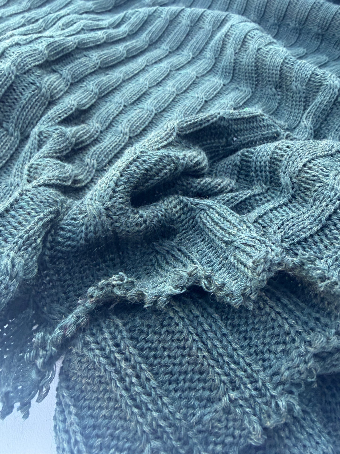 CHARLY 028 dark green knitted cable cotton/wool