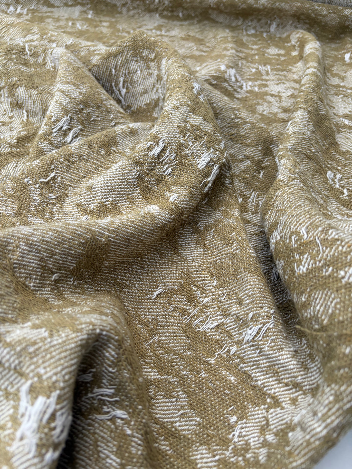 PC DANTE 019 cotton tweed destroyed effect check fil coupé olive