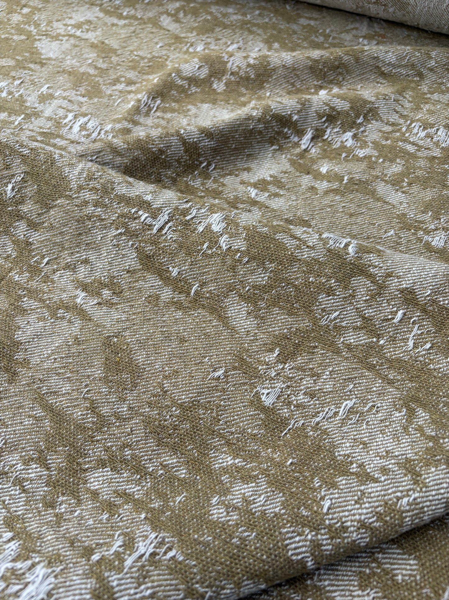 PC DANTE 019 cotton tweed destroyed effect check fil coupé olive