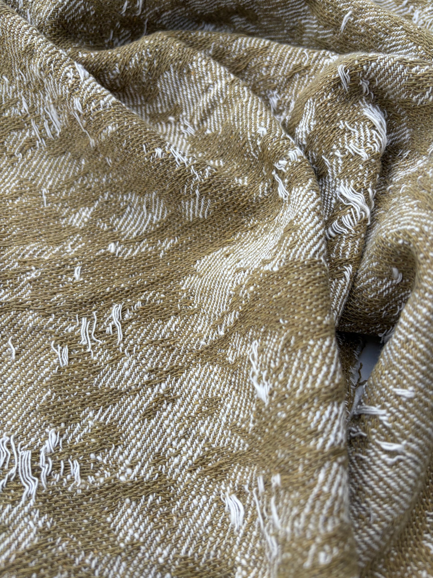 PC DANTE 019 cotton tweed destroyed effect check fil coupé olive