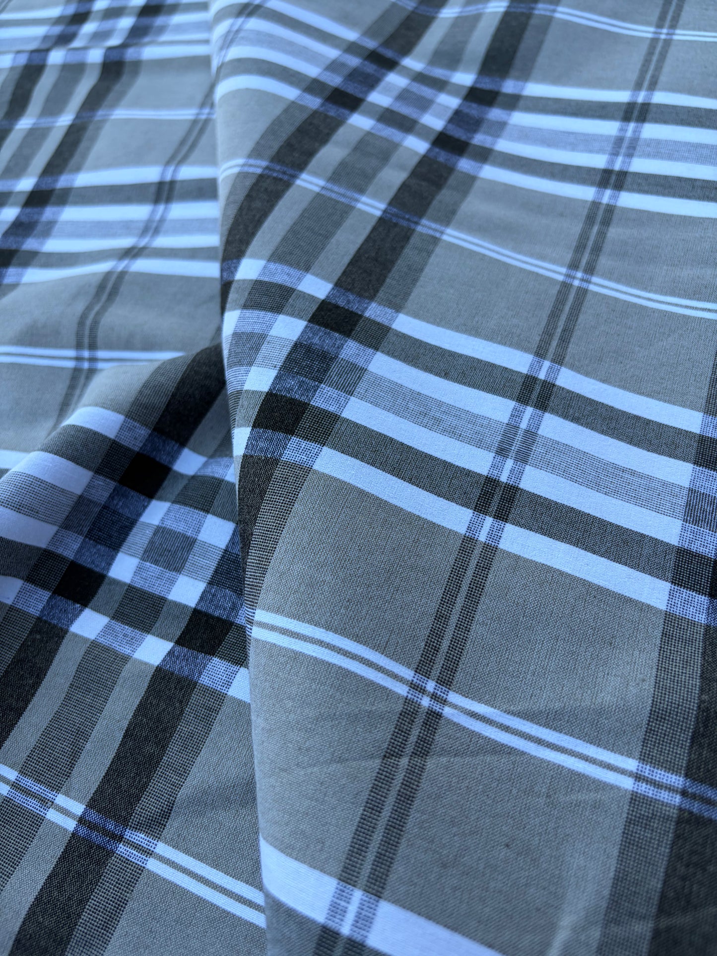CHARLY 030 khaky/olive checkered cotton stretch