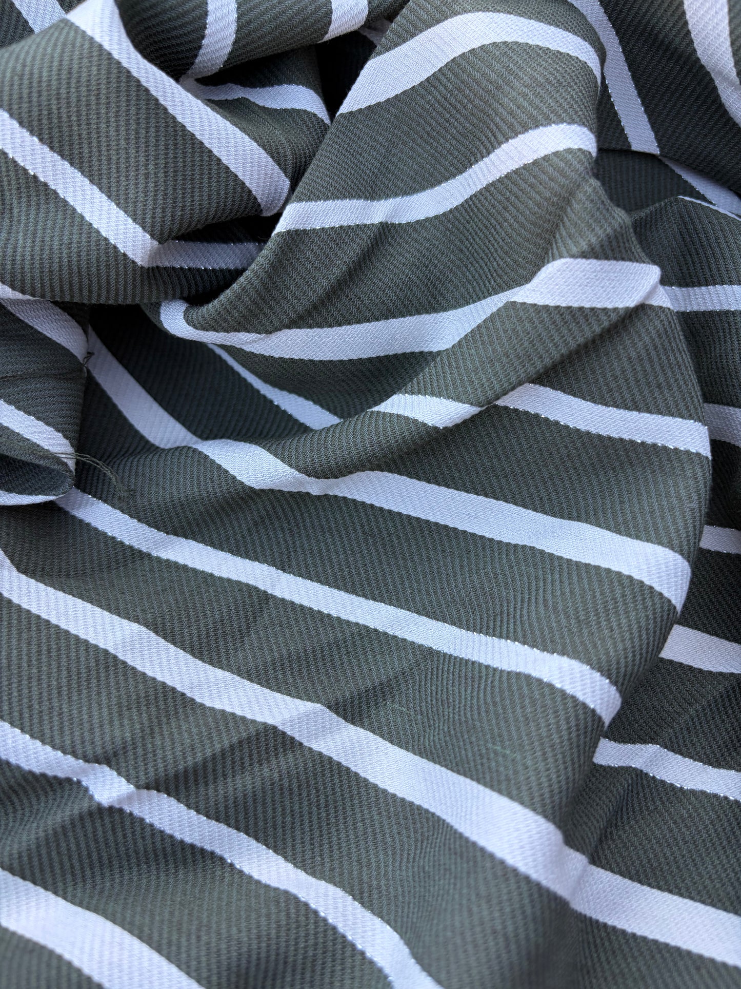 CHARLY 031 khaky cotton twill shirting stripes