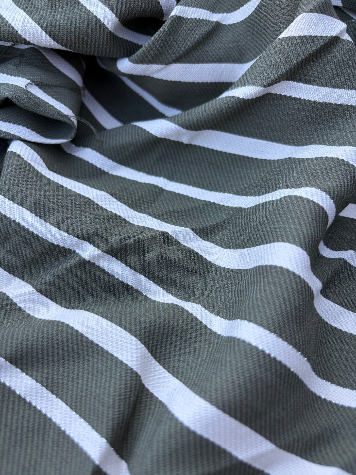 CHARLY 031 khaky cotton twill shirting stripes