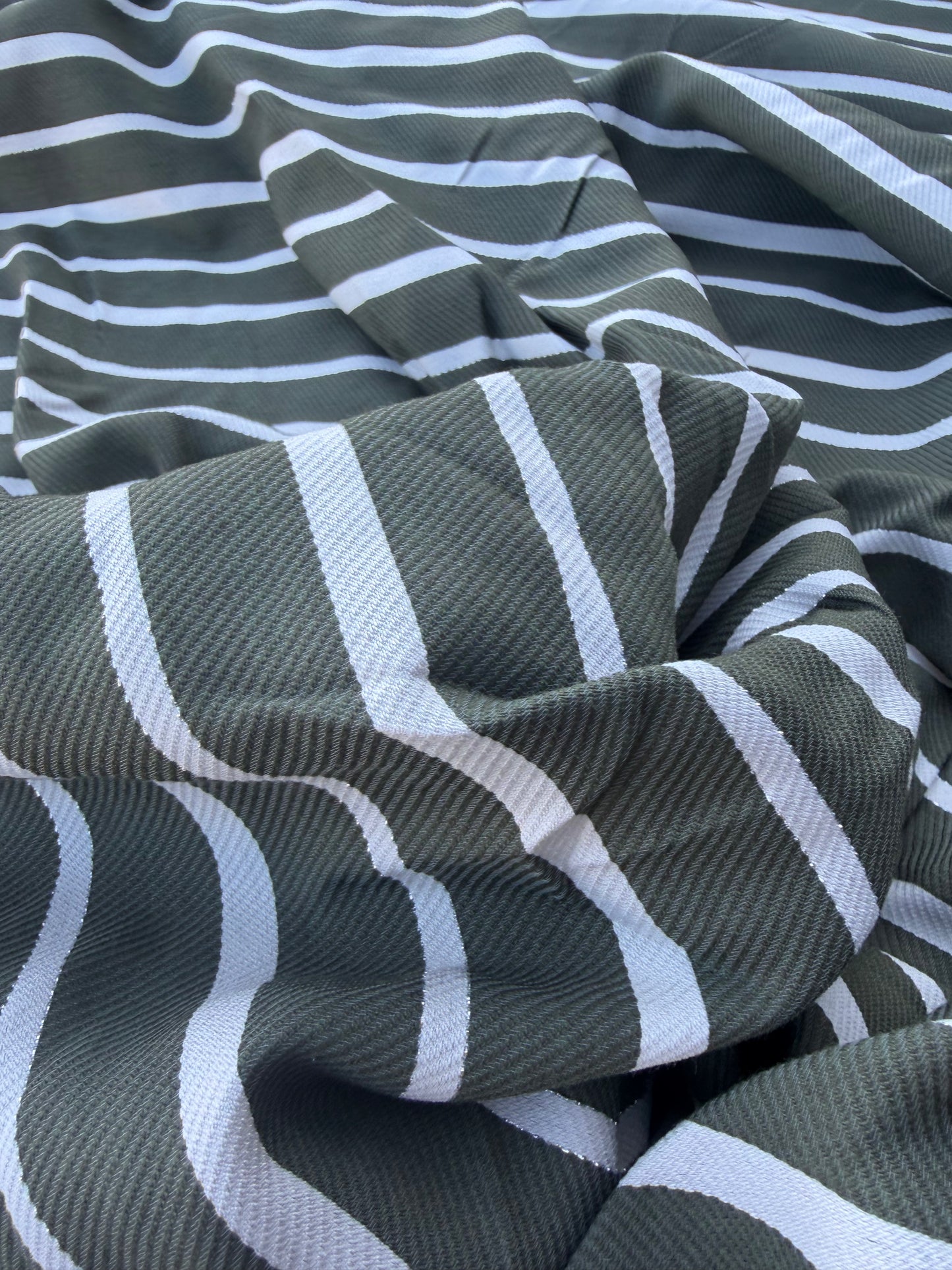CHARLY 031 khaky cotton twill shirting stripes