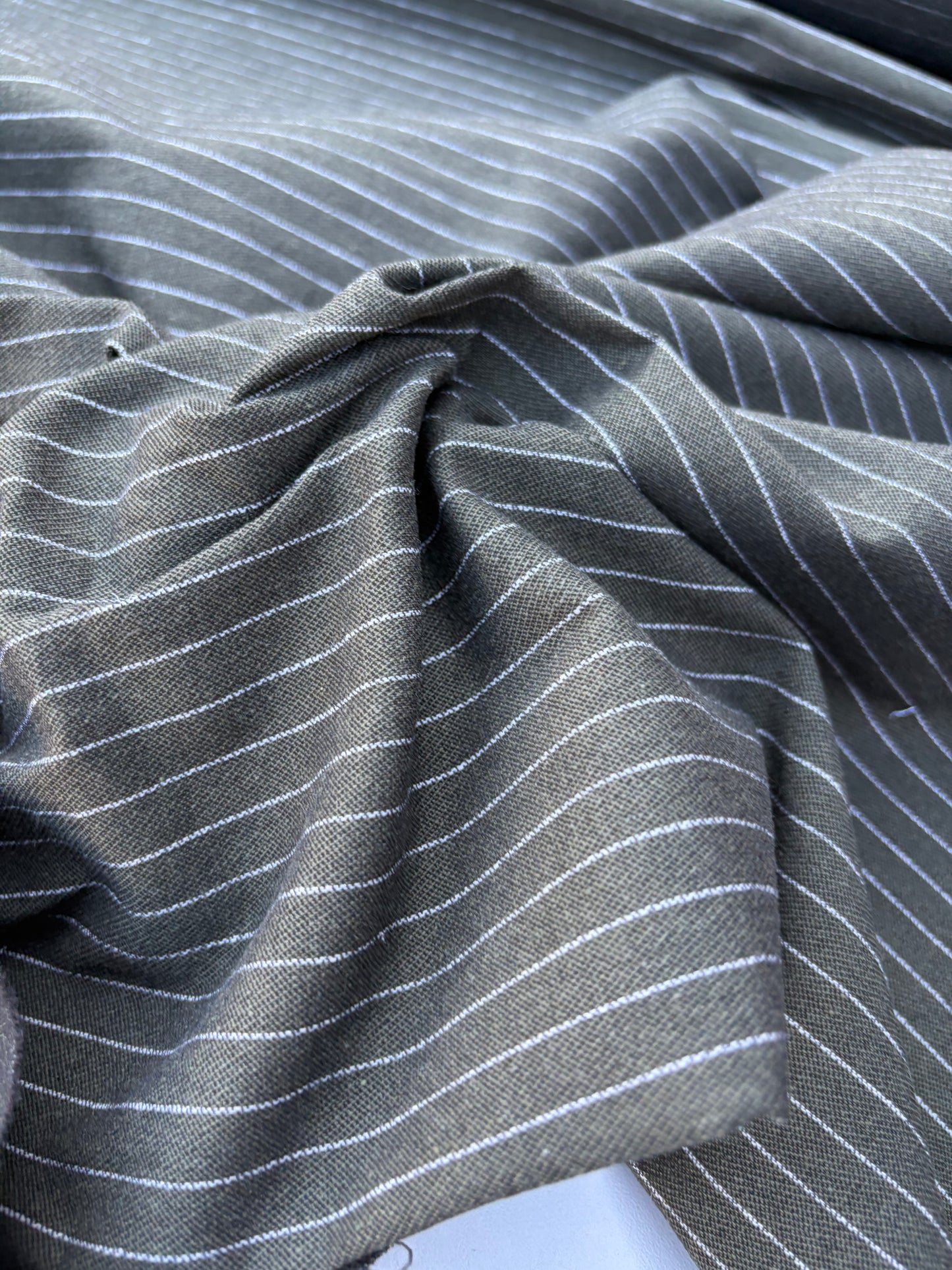 CHARLY 032 khaky/white pinstripe cotton stretch