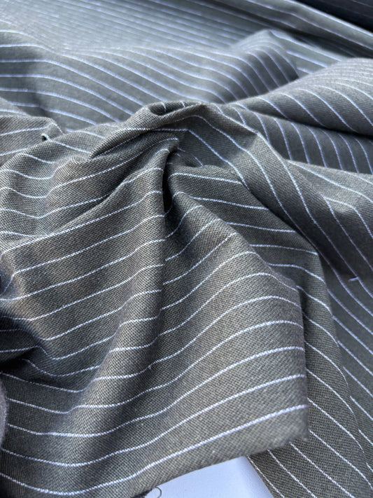 CHARLY 032 khaky/white pinstripe cotton stretch